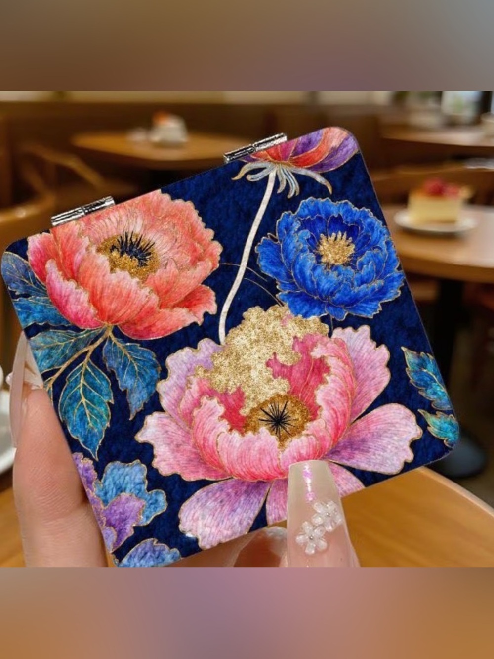 New Floral Folding Small Purse Mirror